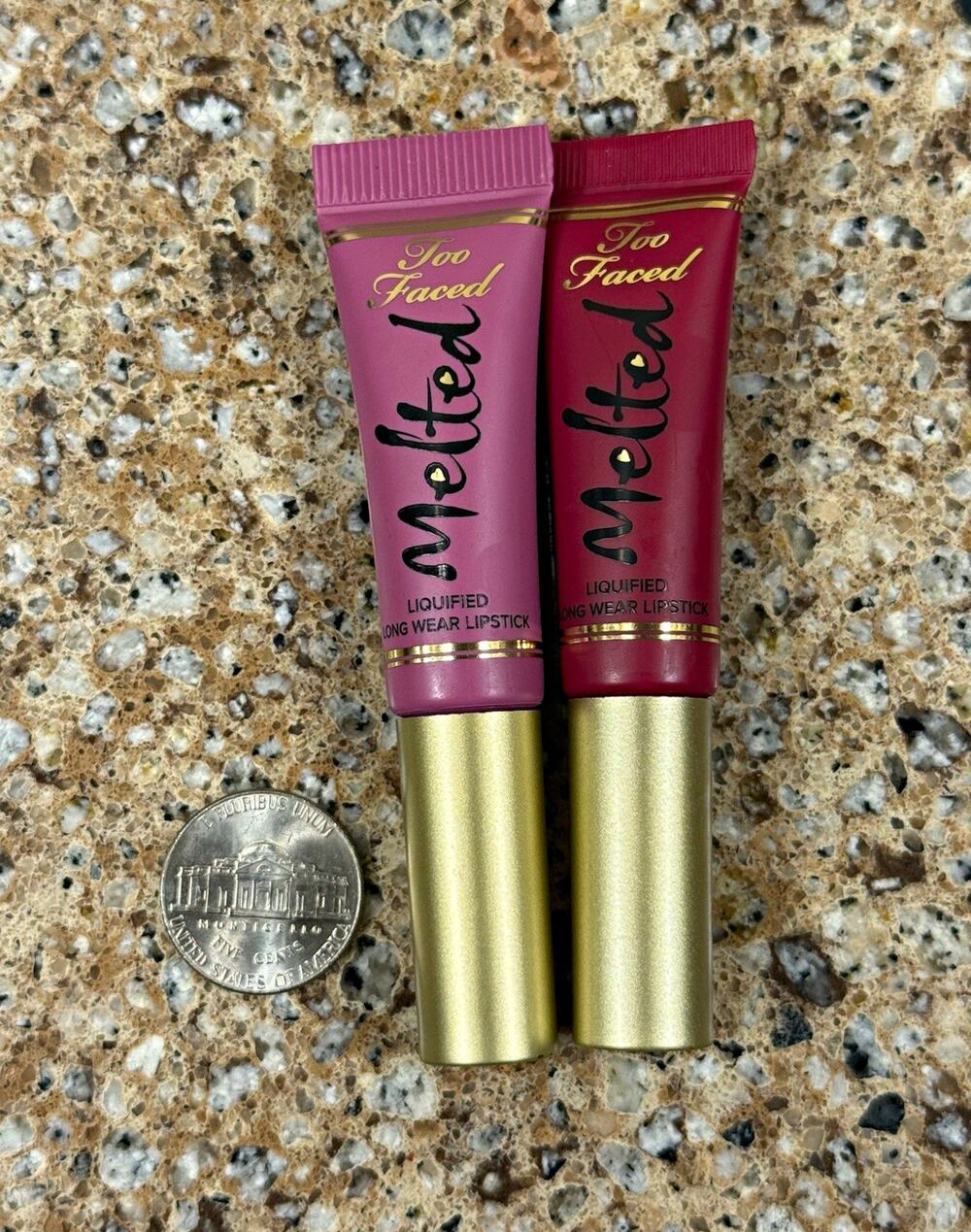 Too Faced Melted 2pk Lipstick Fig & Melted Berry 0.16 oz NEW